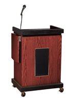 Oklahoma Sound School Office Church Pulpit Smart Sound Lectern Media Workstation Cart with Storage Cabinet Side Stand Mahogany electronic consumers