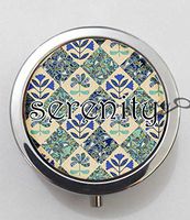 BlackKey Serenity Beautiful Inspirational Word 3-Compartment Decorative Pocket Gift Box Case Organizer for Pill, Color 1 -1664