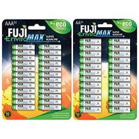 Fuji EnviroMAX Super Alkaline AA + AAA Set - Eco Friendly Batteries (Pack of 48 (24AA + 24AAA))