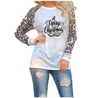 HIRIRI Womens T Shirts Leopard Print Patchwork Pullover Tops Long Sleeve Plus Size Tunic Blouse