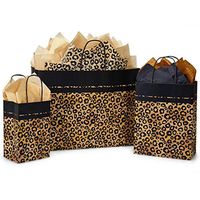 NW Leopard Safari Paper Shopping Bags - Assortment of 3 Sizes - 250 Pack