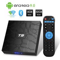T9 Android 9.0 TV Box 4GB DDR3 RAM 32GB ROM RK3318 Bluetooth 4.0 Quad-Core Cortex-A53 64 Bits Support Dual WiFi 2.4G/5G 4K 3D Ultra HD HDMI H.265