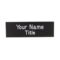 Name Badges - Name Tags - Custom Engraved with Magnet Fastener (Black/White)