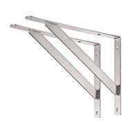 YUMORE Shelf Bracket 14", Max Load: 440lb Heavy Duty Stainless Steel Solid Shelf Support Corner Brace Joint Right Angle Bracket, Pack of 2
