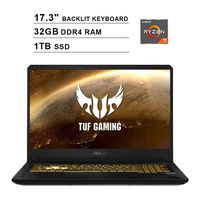 2019 ASUS TUF 17.3 Inch FHD 1080p Gaming Laptop (AMD Ryzen 7 3750H up to 4.0 GHz, 32GB DDR4 RAM, 1TB SSD, GeForce GTX 1650 4GB, Backlit KB, WiFi, Bluetooth, HDMI, Windows 10)