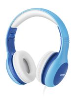 Fortas Kids Headphones, Audio Sharing Function On-Ear Headphones with 85dB Volume Limited, Soft Earmuffs, 3.5mm Jack, Compatible with iPhone, iPad, Cellphones, Tablets, Android, Mac, PC (Blue)