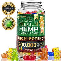 Hemp Gummies Premium XXL 300,000 High Potency - Fruity Gummy Bear with Hemp Oil | Natural Hemp Candy Supplements for Pain, Anxiety, Stress & Inflammation Relief | Promotes Sleep & Calm Mooв