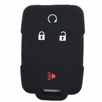 Ezzy Auto Black Silicone Rubber Key Fob Case Key Cover Keyless Remote Jacket Skin Protector fit for Chevrolet Silverado Colorado GMC Sierra Yukon Cadillac