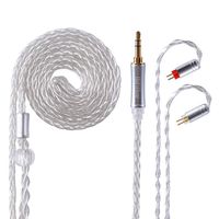 Better Upgraded Silver Plate Replacement Cable,8 Core Headset Braided Silver Plated Wire Upgrade Earphone Cable for AS10 ZS4 ZS5 ZS6 ZS10 ES4 ZST ZSR ED16 TRN V80 V20 V60 TFZetc(Silve-2PIN 3.5mm)
