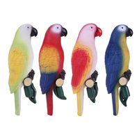 Solar Power Light Set Garden Stake Lights 4pcs Parrot Animal Ornamental Decorative Lights for Path Yard Lawn Patio