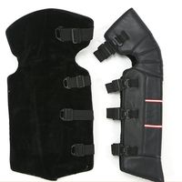 A.B Crew 1 Pair 27.5" PU Leather Windproof Leg Gaiter Adjustable Strap Warm Leggings Covers Unisex Half Chaps for Motorcycle Bike Winter Ski (Straps)