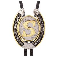 Bolo Tie for Men- Golden Initial Letter ABCDMJR to Z Western Cowboy Bolo Tie for Women