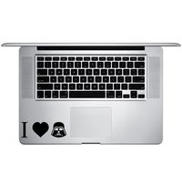 I Love Darth Vader Vinyl Sticker Laptop Keyboard Inside Corner iPhone Cell Decal (3.5" Wide)