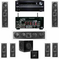 Klipsch KL-6504-THX(3 Speaker) In-Wall 7.1-SW-310 Onkyo TX-NR838 7.2 Channel Network- White