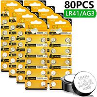 Homesprit (80PCs) Tianqiu AG3 LR41 SR41 L736 392 384 192 Battery 1.5V Button Cell Battery