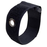 Reclosable Velcro Wrap with Metal Mounting Eyelet | 8 Inch | Black | 6 Pack
