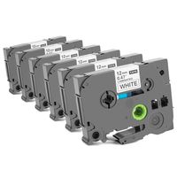 Replace Ptouch Tape 12mm 0.47 White Brother P Touch Label Tape Compatible with Label Maker Machine, PTD600, PT-P710BT, PT-1890C, PTP750W, PT-H100, 6-Pack