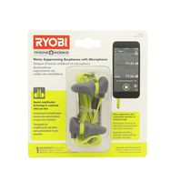 Ryobi ES8000 Phone Works Jobsite Noise Suppressing Earphones with Voice Amplifying Microphone