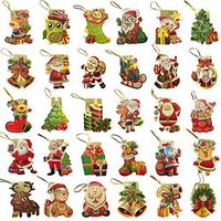 Cieovo 240 Pieces Christmas Gift Tags Christmas Hanging Tag Greeting Card with String for Festival Gift Bag Card, 30 Types