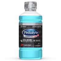 Pedialyte Advancedcare Plus Electrolyte Drink with 33% More electrolytes & Has Preactiv Prebiotics, Berry Frost, 1 Liter, 4 Count