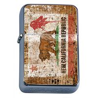 California Bear Flip Top Oil Lighter D7 State Animal Bear Flag California Republic Cali