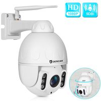 Dericam PTZ Camera Outdoor,1080P Wireless Security Camera, 4X Optical Zoom Pan Tilt Dome Surveillance Cam with Powerful 5dbi Antenne,Wide Night Vision,IP65 Weatherproof,for Backyard/Shop/Office.
