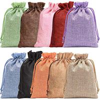Noverlife 10PCS Colorful Burlap Bag Drawstring Gift Bags Jute Bag Hessian Linen Sacks Jewelry Pouches for Wedding Party Favors Candies DIY Crafts - 5x7in (13x18cm)