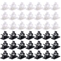 60 Pieces Cable Clamps, Viaky Adjustable Cable Clip Strong Adhesive Cable Management Drop Wire Holder Car Cable Organizer Desk Wall Cord Clips(Black&White)