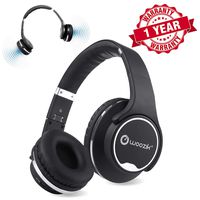 Bluetooth Headphones, Wireless Speakers, Woozik Twist Over Ear 2 in 1 Hybrid Headset with Built-in FM Radio, Micro-SD Card Slot, AUX, Volume Control, Mic (Black)