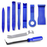 GLK Car Door Clip Panel Trim Removal Tool Kits Pry Tool for Car Dash Radio 9pcs Blue