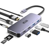 USB C HUB, ICZI 10 in 1 USB Type C to HDMI Audio Converter Dongle, RJ-45 Ethernet, USB 3.0 Type A Ports, SD/TF Slots for MacBook Pro 2018 and Samsung Dex Mode- Aluminum Body