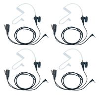 Caroo 1 Pin 2.5MM Nipple Covert Acoustic Tube Earpiece Headset with PTT Mic for Motorola Talkabout MH230R T200 T260 T460 T600 MR350R MT350R MS350R MD200TPR Walkie Talkie 2 Way Radio 4 Pack