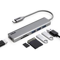USB C Hub, RCA USB C Adapter, 4K USB C to HDMI, 3 USB 3.0 Ports, SD/TF Card Readers, Compatible with MacBook Pro, Chromebook, XPS, Laptop and More USB Type C Devices
