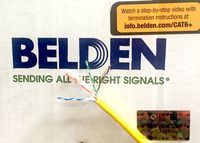 Belden 2413 004100M Plenum Yellow Cat 6+ 100 Meter (328 Feet) on a spool