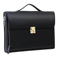 Leathario Leather Briefcase for Men Leather Laptop Bag Shoulder Messenger Bag Business Work Bag (Black-274)