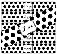 24 Large Dots Waterproof Water Bottle Stickers | Celebrate, Love, Forever | 8 of Each Phrase (Black)