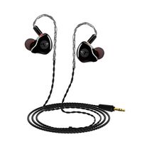 in Ear Monitor Headphones, Wired Earbuds Earphone with Mic/Noise-Isolating Sweatproof Sports Earphones (Black Without Microphone)