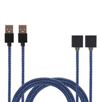 [2 - Pack, 2.6ft ] Nylon Braided Magnetic USB Charger Cable. (Blue)