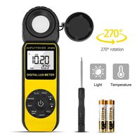 Light Meter 881D Digital Illuminance Meter Ambient Temperature Measurer with Range up to 400,000 Lux Luxmeter,Rotatable Head for 270 Degrees,Display 3999,Data Hold,Back Light,Max/Min Hold,Data storag
