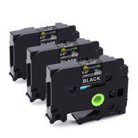 Compatible Brother P-Touch Label Tape White on Black, TZe335 TZ-335 Laminated Tapes 12mm for PT-200 PT-D210 PTD400AD PT-H100 PTD600 PT-P700 PT-2030 Label Maker, 1/2inch x 26.2ft, 3-Pack