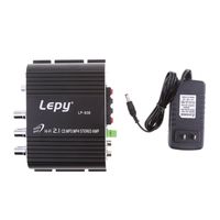 Lepy LP-838 Mini Amplifier 12V Hi-Fi Stereo Audio Amplifier Digital Power Amplifier Audio Music Player for Auto Car/Boat/Motorcycle/Home Theater/Speakers, CD/DVD/MP3 Supported - Black