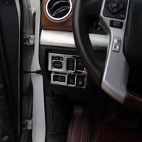 Justautotrim Chrome Side Console Switch Button Panel Cover Trim for Toyota Tundra 2014 2015 2016 2017 2018 2019