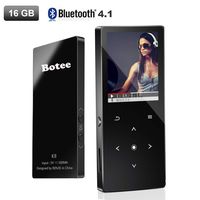 16GB MP3 Player with Bluetooth 4.2, Botee 1.8 Inch HD Screen Touch Button MP3 Player Lossless HiFi Sound Audio Music Player with FM Radio, Voice Recorder & E-BOOK, Support TF card up to 128GB (Black)