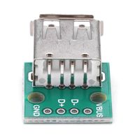 Akozon 10Pcs USB Type A Female Socket Breakout Board 2.54mm Pitch Adapter Connector DIP for DIY USB Power Supply/breadboard Design
