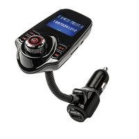 BGOO Adjustable Car Kit Handsfree Calling Wireless Bluetooth FM Transmitter MP3 Player USB LCD Modulator (Red)