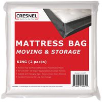 CRESNEL Mattress Bag for Moving & Long-Term Storage - King Size - Enhanced Mattress Protection with 5 mil Super Thick Tear & Puncture Resistance Polyethylene (Value Pack of 2pcs)