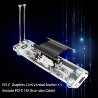 PCI- E 3.0 16X Graphics Card Vertical Kickstand/Base with RGB LED Light and PCI-E Extension Cable for DIY ATX case led Graphics Card Holder(PCI- E 3.0 16X)