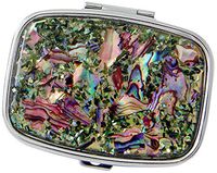 Budd Leather Mother of Pearl Rectangular Pill Box