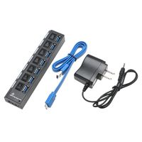 WinnerEco 7 PORT USB 3.0 HUB 5 Gbps With Power On/Off Switch Adapter Cable For PC