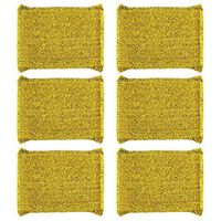 NYKKOLA Dish Wash Sponge，Cleaning Scrub Sponge，Multi-Use Heavy Duty Scrub Sponge, Kitchen Sponge - 6 Packs(Gold)